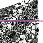 Haute Monde |  | Black & White Velvet Pleated Paisley V-Neck Dress - M Photo 5