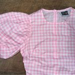Reclaimed Vintage Pink Gingham Puffy Sleeve Ruched Side Dress Size 2 Photo 5