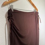 Romwe  Brown Hip Slit Trumpet Maxi Skirt Photo 7