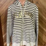 Old Navy Women’s XL Striped Gold Foil Letters Zip Up Hoodie Photo 2