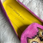 TSUMORI CHISATO Walk shoes flats with Pink Suede and embroidered Cats on top Size 7 Photo 1