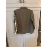 Chicos Design Olive Green Linen Utility Button Up Shirt Women Size M Long Sleeve Size M Photo 3