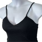 Aerie  Black Ribbed V‑Neck Cropped Tank with Built‑In Shelf Bra Size M Festival Photo 12