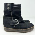 OTBT  Gordon Leather Hidden Wedge Sneakers Boots Black Size 6.5 Photo 1