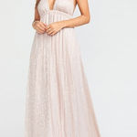 Show Me Your Mumu  Magic Mauve Glitter‎ Luna Halter Dress in Champagne Pink Small Photo 0