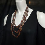 Boho Coconut Shell Brown Multilayer Necklace Brown Photo 0