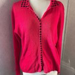 Kathie Lee Collection Vintage y2k red beaded top blouse whimsical goth large Photo 0