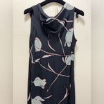 Liz Claiborne Y2K vintage  dress 10 Tulips Print Navy Blue White Cream Red maxi Photo 1