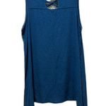 Faded Glory  Lattice Shark Bite Tank Teal Blue Flowy (633) Photo 2