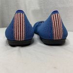 Rothy's  Blue Knit Ballet Flats Red Striped Heel Sustainable Comfort Shoes Size 6 Photo 2