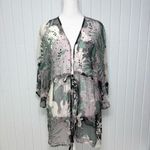 Karen Kane Purple Green Sheer Silk Blouse / Beach Cover up size M Photo 5