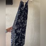 Angie  Blue and White Sleeveless Maxi Dress Photo 1