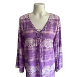 Margaritaville Batik Lace Rayon Purple Swim Cover Up Tunic L Large Photo 10