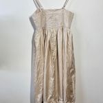 French Connection Dress 2 Cream Champaign Tiered Midi Cottage Boho Minimal Prep Photo 1