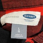 Old Navy  womens size large boyfriend fit long sleeve red and black flannel plaid Photo 8