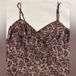 Morgan Taylor Intimates Pink Brown Soft Silky Satin Floral Slip Dress Large Photo 3
