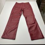 Judy Blue  Burgundy Red Faux Leather Tummy Control Straight Leg Pant 7 / 28 NEW Photo 15