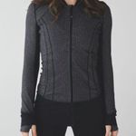 Lululemon Daily Practice Jacket Heathered Herringbone Black Gray Full Zip Sz 8 Photo 0