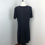 Hanes Collection Vintage Stretch Asymmetrical Neck Midi Shirt Dress Large Casual Photo 2