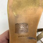Niccolo Vacari Thong Sandals Tan Leather Gold Made in Italy 10 Flat Minimalist Photo 2