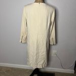J.Crew Cream Shift Dress Zipper Hem Long Sleeve Crew Neck Size 8 Knee Length Photo 12
