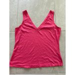 Boden Shirt Womens Large Pink Double V Neck Classic Preppy Minimalist Beachy Photo 2