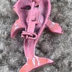 Pink Dolphin Pin Brooch Tiny, Shade of Pink Color Vintage Jewelry Sea Ocean Photo 2