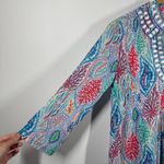 Lilly Pulitzer  Sarasota Tunic Top Women XS Let Minnow Ocean Blue Beaded Coverup Photo 2