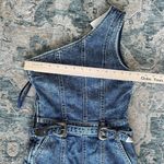 Retrofete Dress Womens XS Denim Fitted Belted Festival Boho Fringe Cowgirl Jean Blue Photo 12