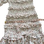 Sabo Skirt Shirred Lule Ruched Dress Sz S Floral Tiered Off The Shoulder Ruffle Photo 5