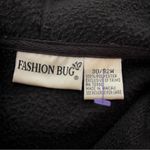 Fashion Bug Vintage 90s Y2K Zip Fleece Hoodie Snowflake Trim Black 30/32W Photo 2