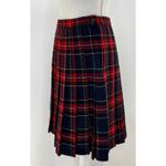 Vintage Pleated Plaid Skirt Red Tartan School Girl Crustpunk Blue Size 8 Photo 3