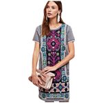 Anthropologie Akemi+Kin  Kaleidoscope Sweater Dress Short Sleeve Size S Gray Boho Photo 0