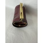 Pierre Cardin Vintage Mini Burgundy Leather Coin Purse with Gold Kiss-Lock Bow Photo 1