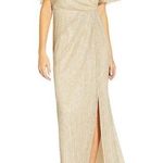 Adrianna Papell Light Champagne Gold Blouson Gown Evening Dress Bridesmaid New Photo 0