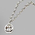 Gucci Interlinked GG Sterling Silver Pedant on Open Link Chain 21 inches long Photo 0