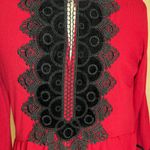 August Silk  women’s Velvet Applique Casual long sleeve Top w/Flutter cuffs|Sz:M Photo 15
