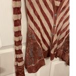 Anthropologie Scrapbook Striped Asymmetrical Hem Button Down Cardigan, M Red Size M Photo 3