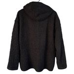 Rebecca Taylor EUC Fleece / Leather Zip Front Hoodie Jacket Black Size Small Photo 1