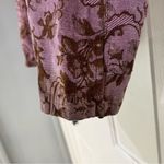 CMC Color Me Cotton Pink Brown Floral Jacquard Short Blazer Jacket Size XL Flaw Purple Photo 5