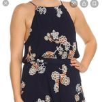 J.O.A. Navy Floral‎ Embroidered Romper Photo 0