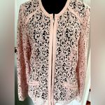 INC Crochet Zip Up Lightweight Jacket Pink Size XL Photo 0