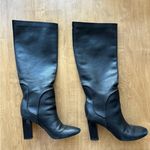 Diane Von Furstenberg  DVF Gladyss Black Leather Knee High Heeled Boots, Size 8.5M Photo 6