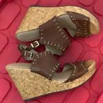 Cato Brown Studded Wedge Sandals Photo 3