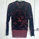 Jean Paul Gaultier Soleil Black and Burgundy Burnout Velvet V Photo 1