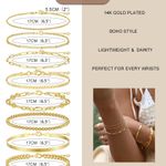 Gold Bracelets for Women, 14K Gold Plated Dainty Bracelets Set, Layered Chain Bracelets Pack Jewelry Photo 4
