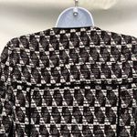 IRO Kamber Tweed Zip Sweater Jacket Sz US 6 38 Black White Crop Moto Fringe Photo 6