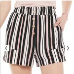 Joe Benbasset JOE B Shorts Button Front Striped Challis Juniors Black White Pink Size Small Photo 0