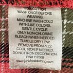 Retro 90s Large Junk Food Peace Sign Plaid Flannel Grunge Fall Red Logo Patch Photo 4