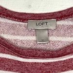 Loft Ann Taylor  Womens Sweatshirt Size Medium Red With White Stripes Pockets‎ Photo 3